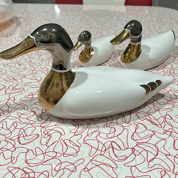 Set of 3 Ceramic Mallard Duck Figurines Made in Portugal - Picture 3 of 10